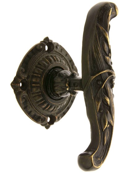 Chelsea Cabinet Pull with Queensway Back Plate - 3 inch x 3/4 inch in Dark Brass.
